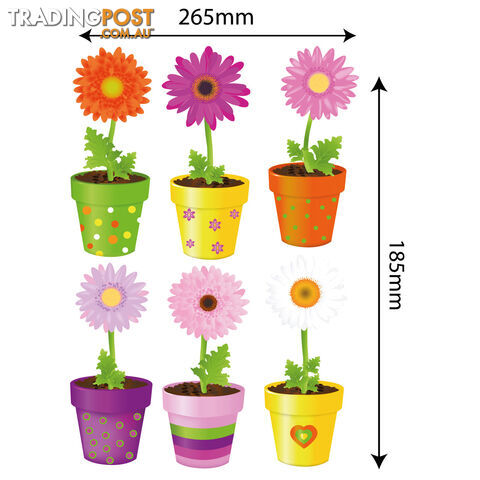 Medium Size Flower Pot Wall Stickers - Totally Movable