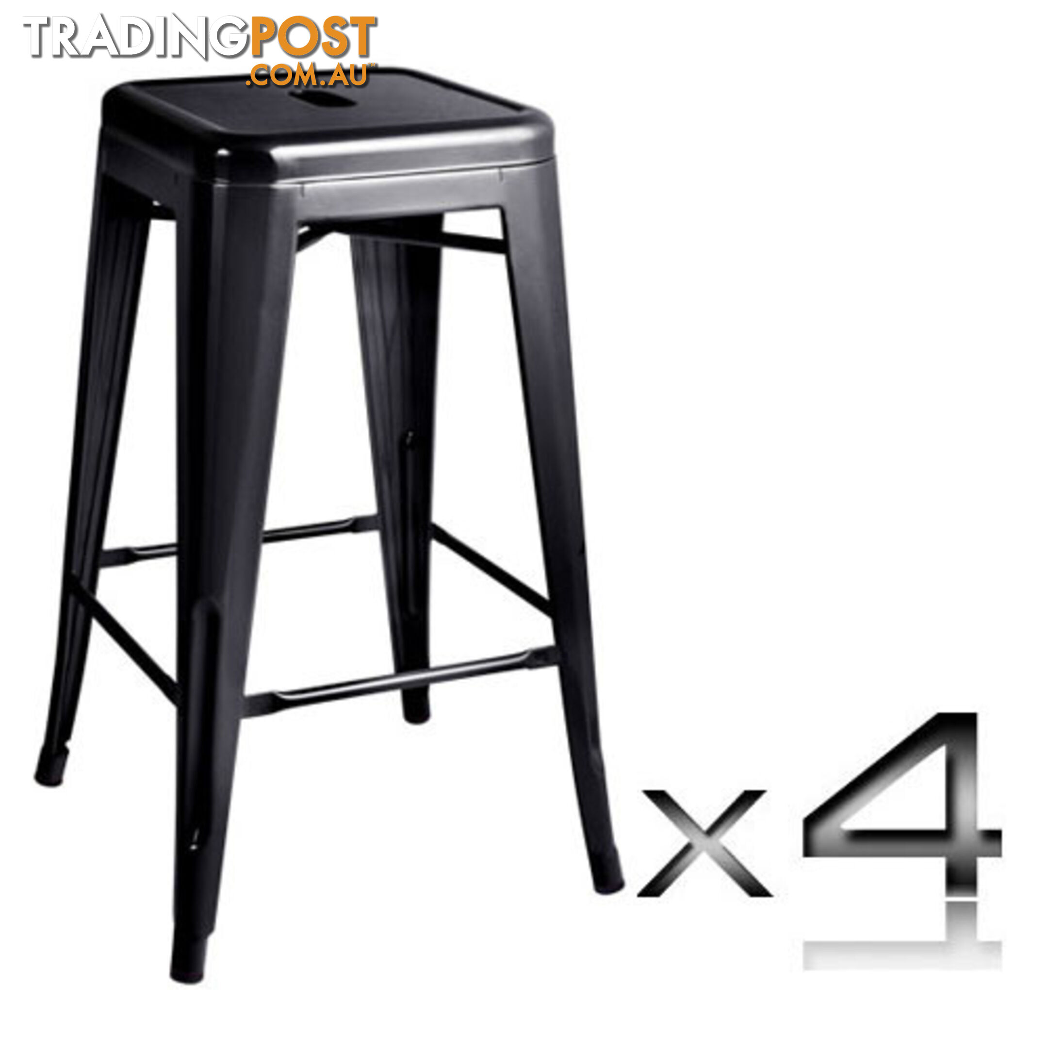 Set of 4 Replica Tolix Kitchen Bar Stool 66cm Metal