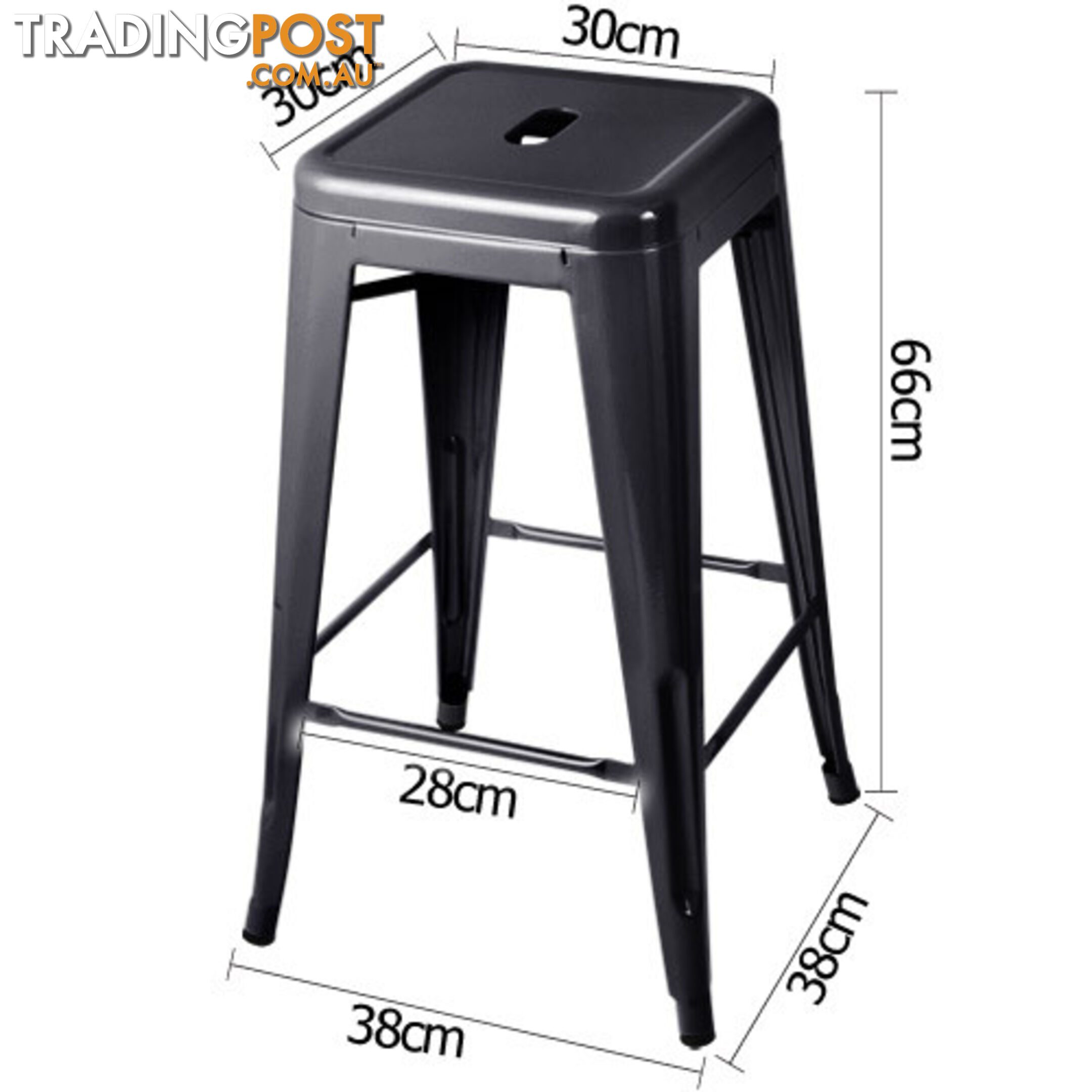 Set of 4 Replica Tolix Kitchen Bar Stool 66cm Metal