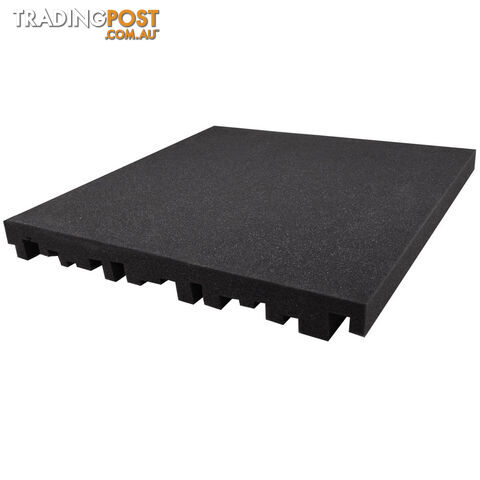 Set of 10 Studio Acoustic Foam Tile Wedge Black 50 x 50 x 5cm