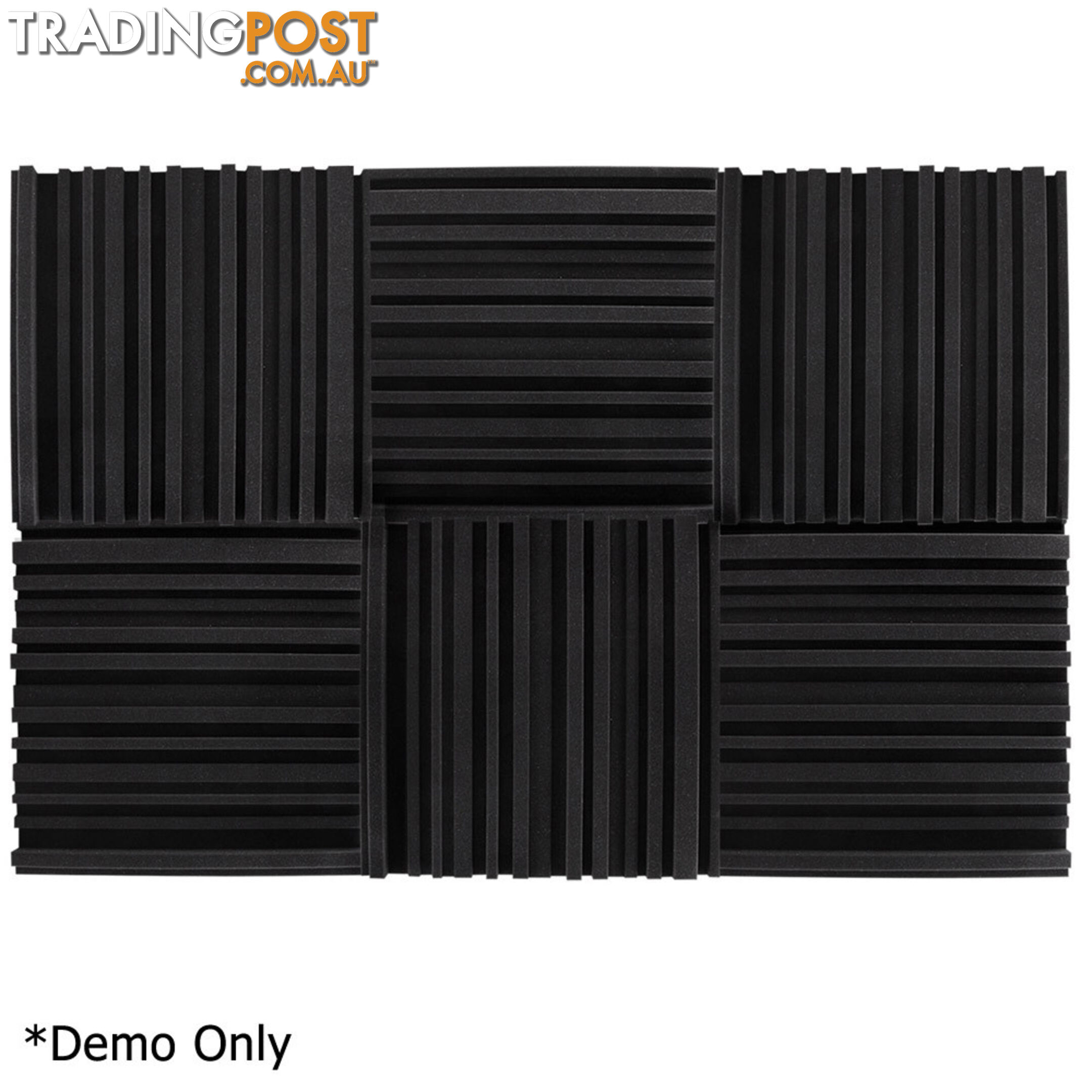 Set of 10 Studio Acoustic Foam Tile Wedge Black 50 x 50 x 5cm