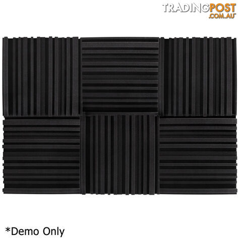 Set of 10 Studio Acoustic Foam Tile Wedge Black 50 x 50 x 5cm