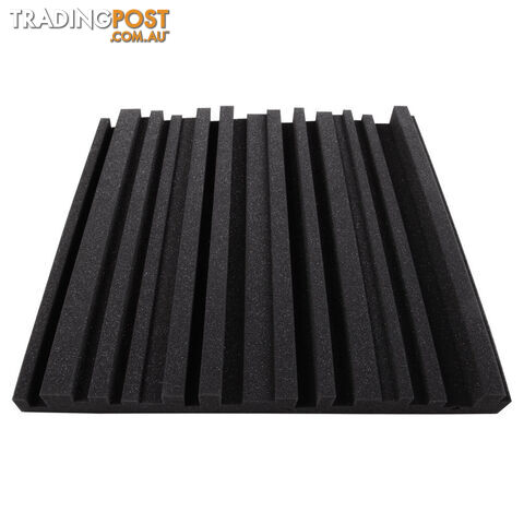 Set of 10 Studio Acoustic Foam Tile Wedge Black 50 x 50 x 5cm