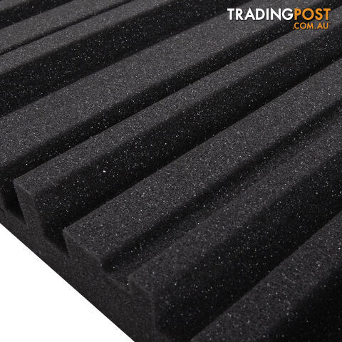 Set of 10 Studio Acoustic Foam Tile Wedge Black 50 x 50 x 5cm