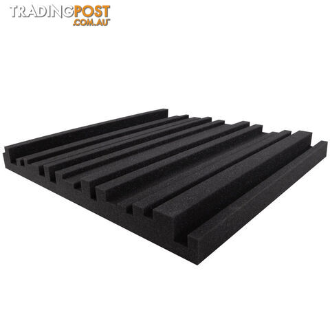 Set of 10 Studio Acoustic Foam Tile Wedge Black 50 x 50 x 5cm