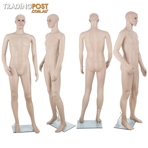 Full Body Male Mannequin Cloth Display Tailor Dressmaker Skin Tone 186cm