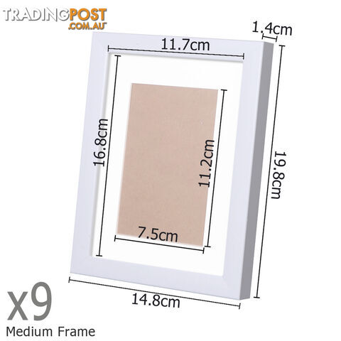 23 pcs Photo Frames Set Wall White