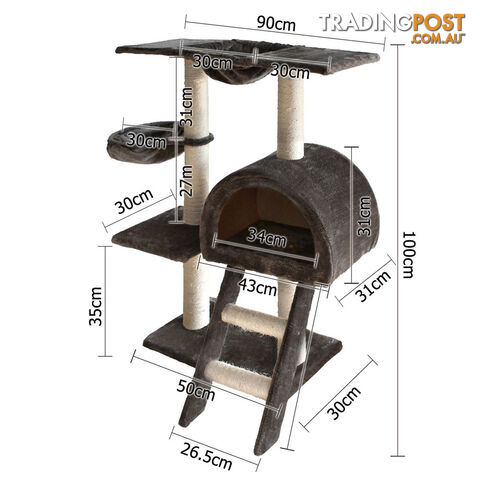 Cat Scratching Poles Post Furniture Tree 100cm Dark Grey - photo 2 of 8