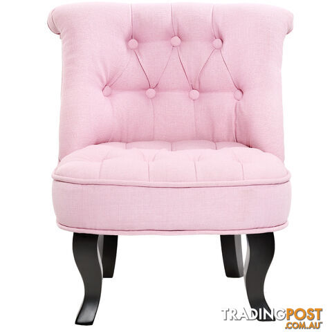 Lorraine Chair French Provincial Kid Fabric Sofa Pastel Pink