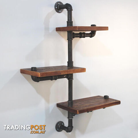 Rustic Industrial DIY Floating Pipe Shelf