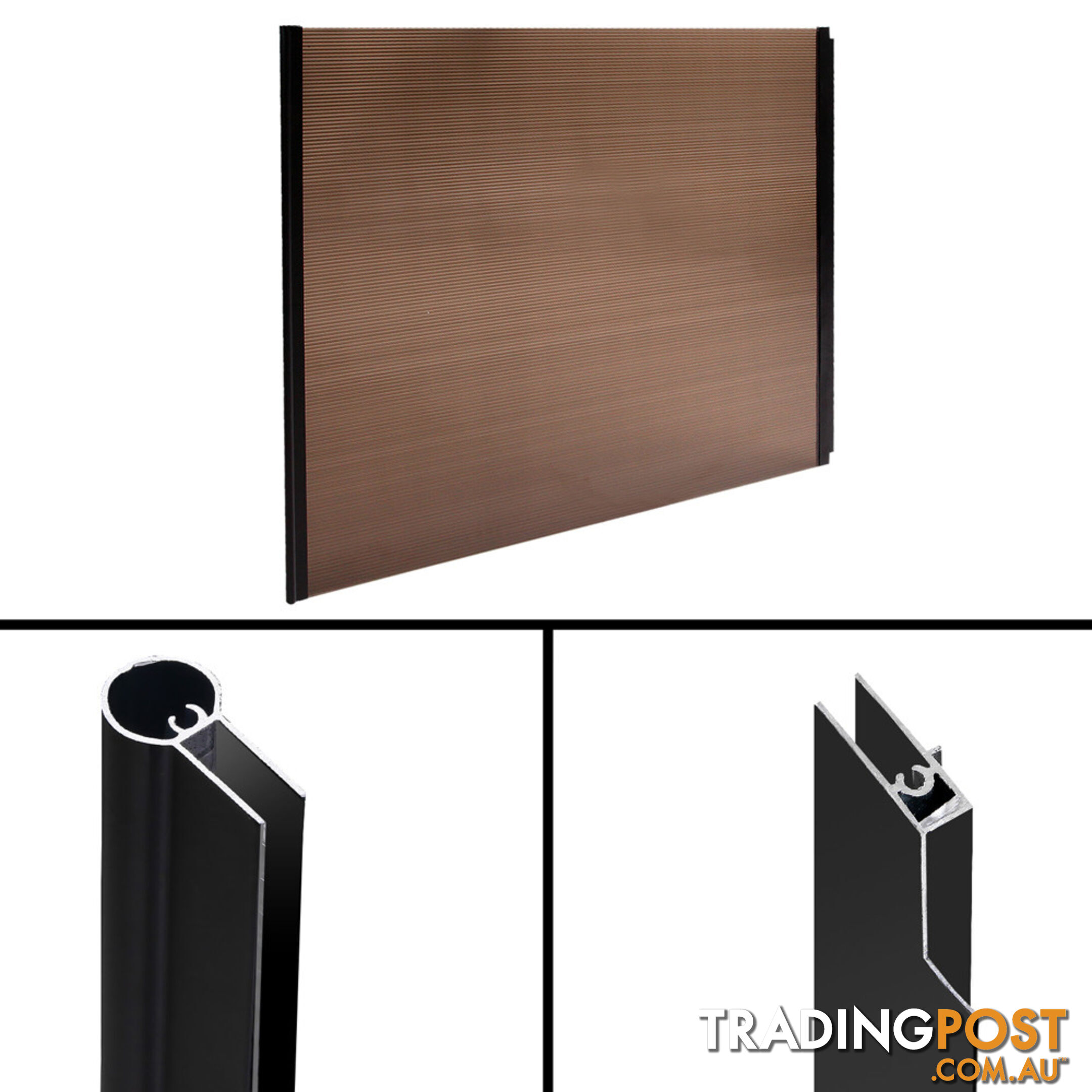 DIY Window Door Awning Cover Brown 100 x 200cm