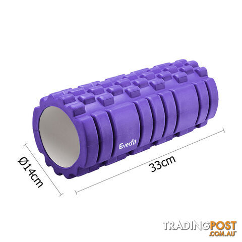 Yoga Gym Pilates EVA Stick Foam Roller Blue 90 x 15cm