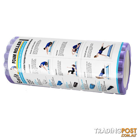 Yoga Gym Pilates EVA Stick Foam Roller Blue 90 x 15cm