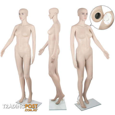 Full Body Female Mannequin Cloth Display Tailor Dressmaker Skin Tone 175cm