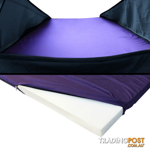 Double Canvas Camping Swag Tent Navy w/ Air Pillow