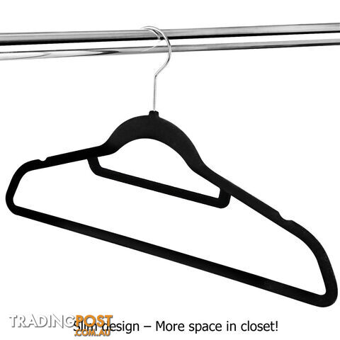 100 Pack Velvet Hangers with Tie Bar