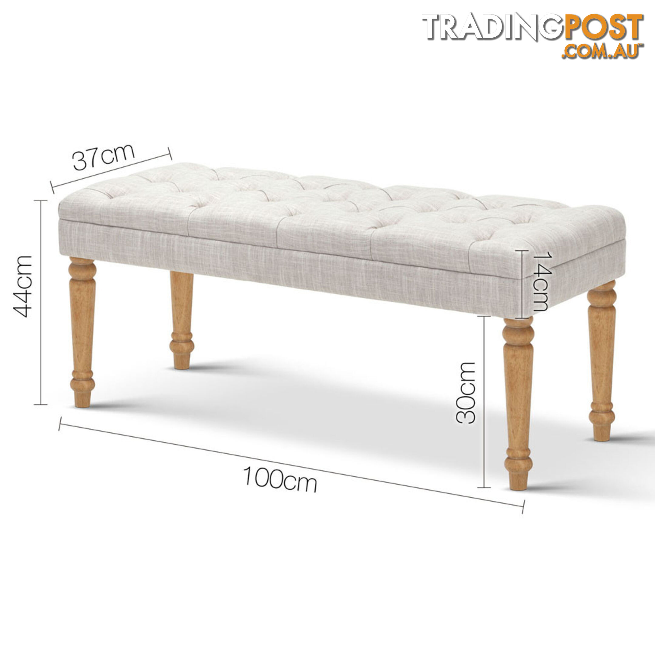 Seat Footstool Bench Stool - Grey