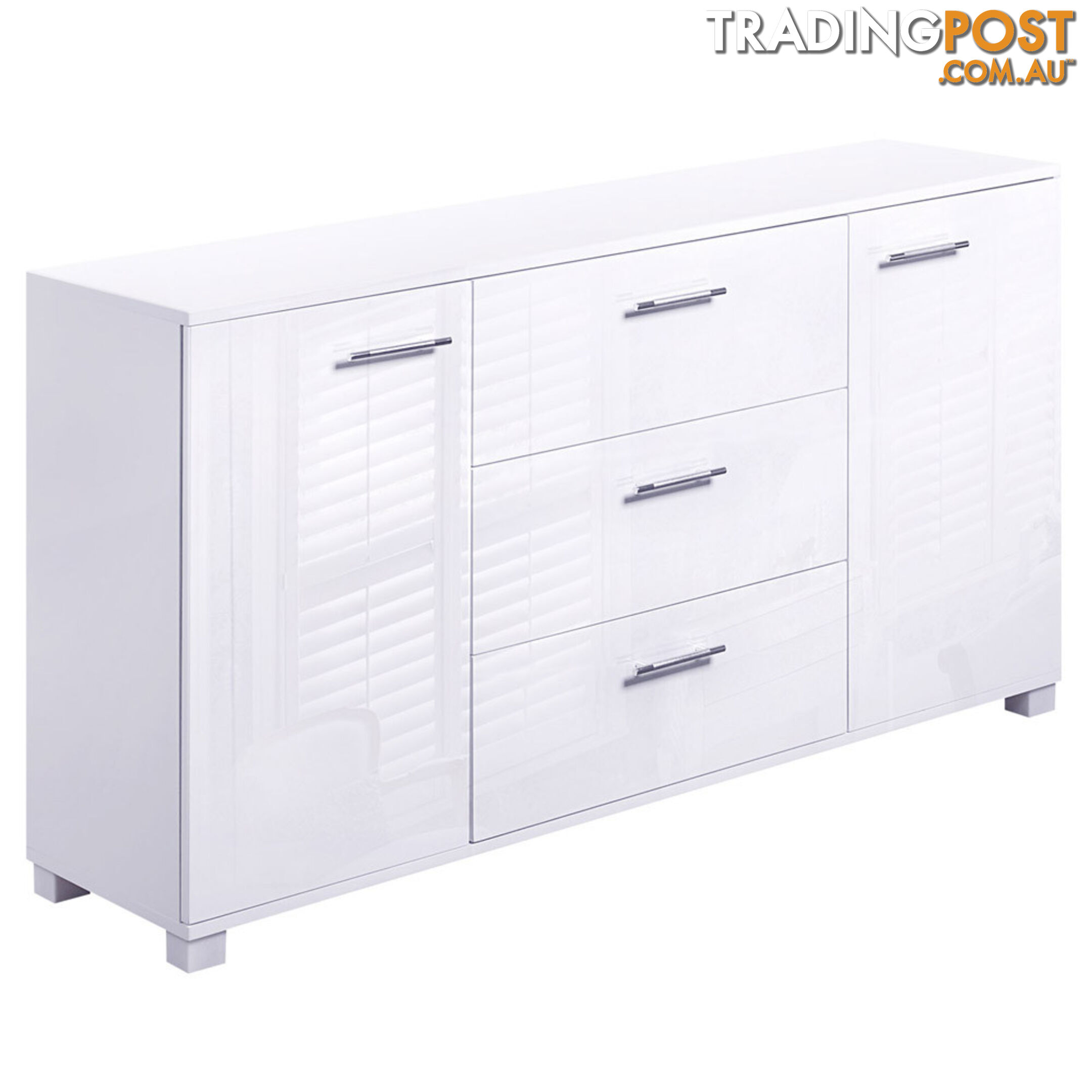 High Gloss Sideboard Storage Cabinet Cupboard White