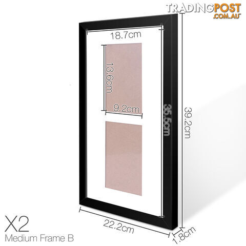 20 pcs Photo Frames Set Wall Black