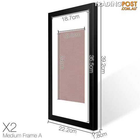 20 pcs Photo Frames Set Wall Black