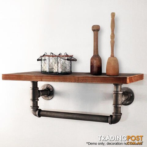 Rustic Industrial DIY Floating Pipe Shelf