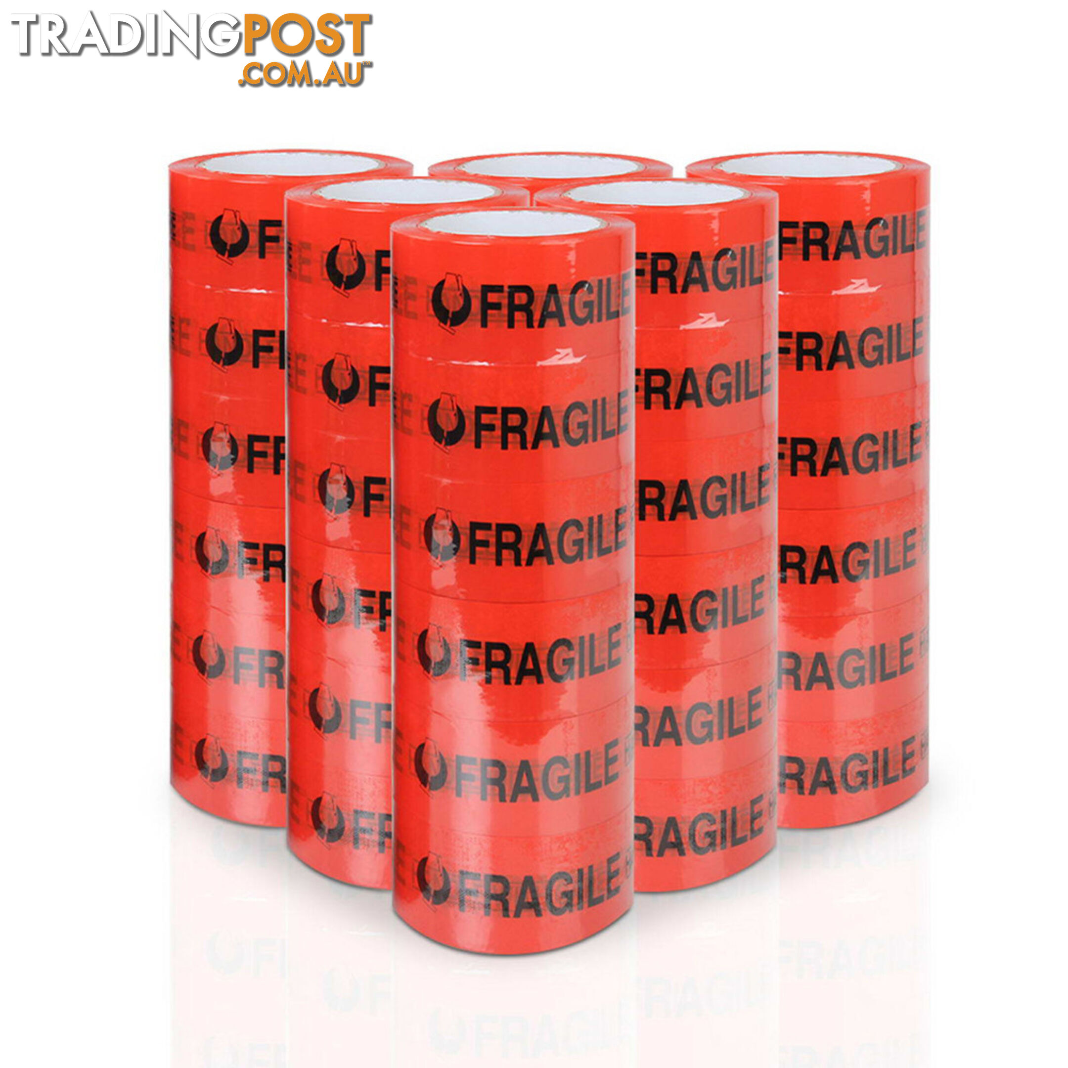 36 Rolls Red Fragile Tape 48mm x 75m