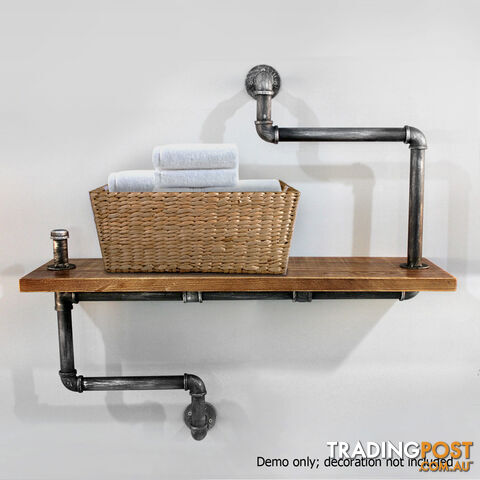 Rustic Industrial DIY Floating Pipe Shelf