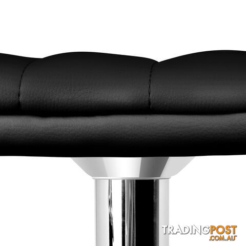 Set of 2 PU Leather Kitchen Bar Stool Black