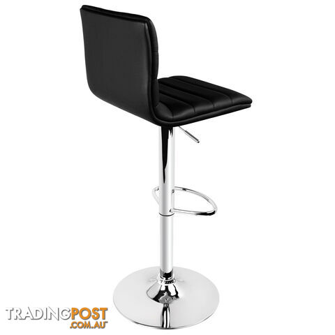 Set of 2 PU Leather Kitchen Bar Stool Black