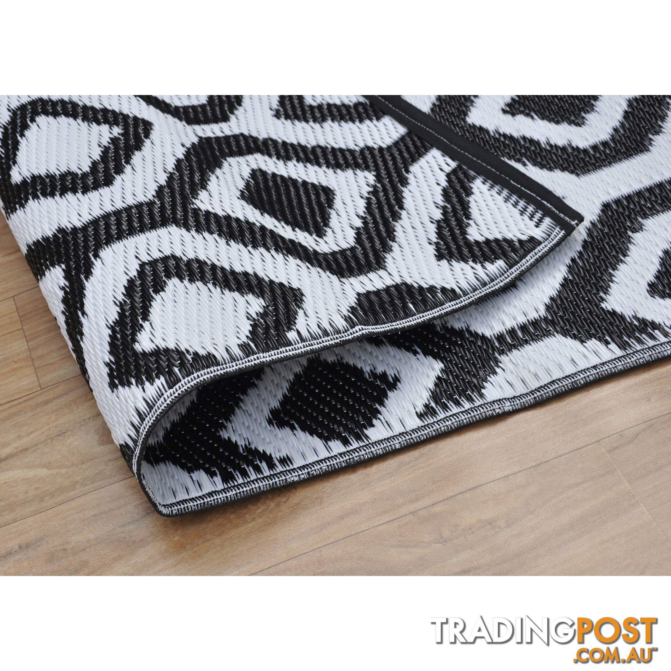 Honeycomb Reversable Rug Balck & White 120x180cm