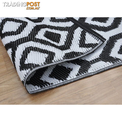 Honeycomb Reversable Rug Balck & White 120x180cm