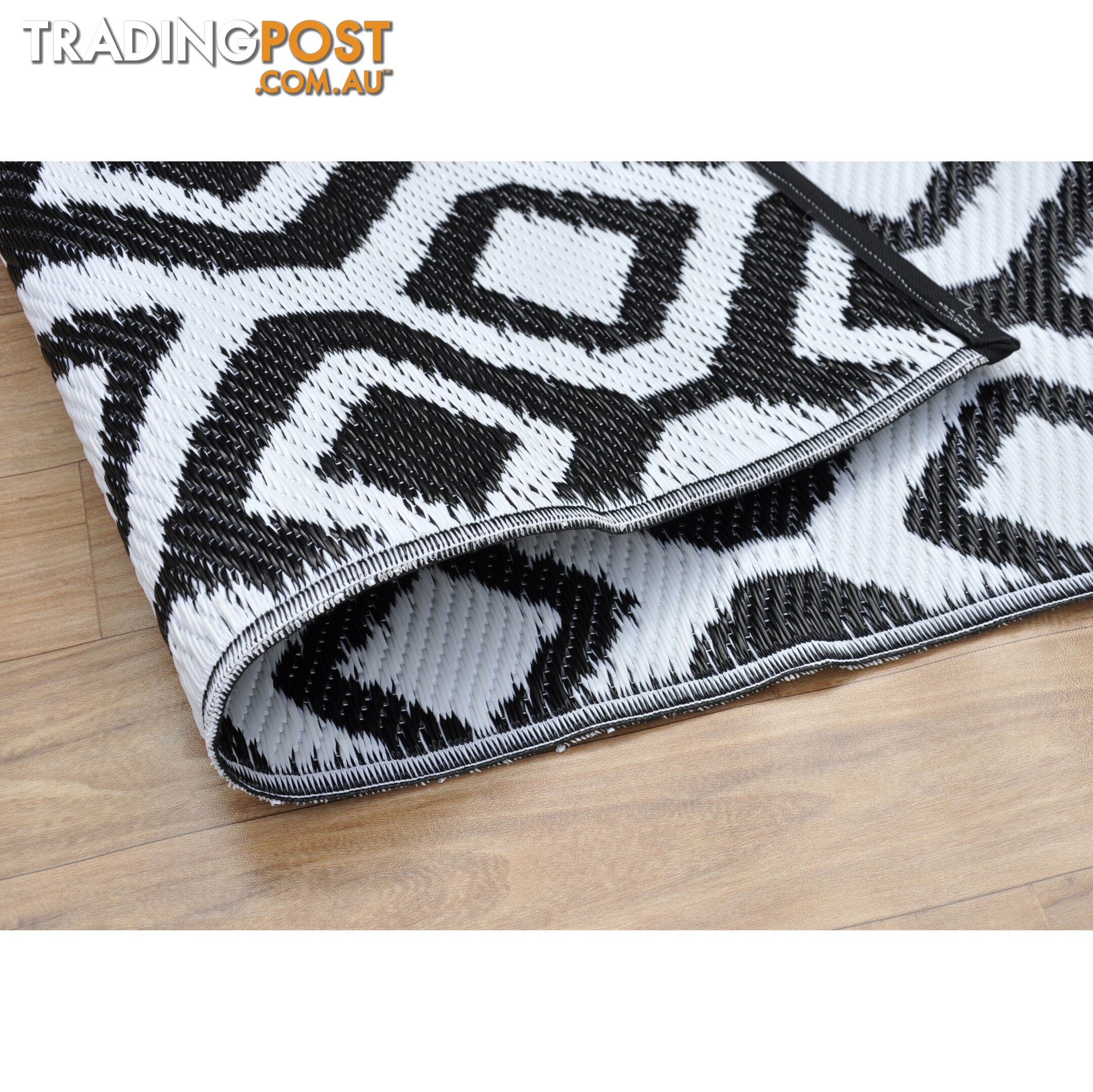 Honeycomb Reversable Rug Balck & White 120x180cm