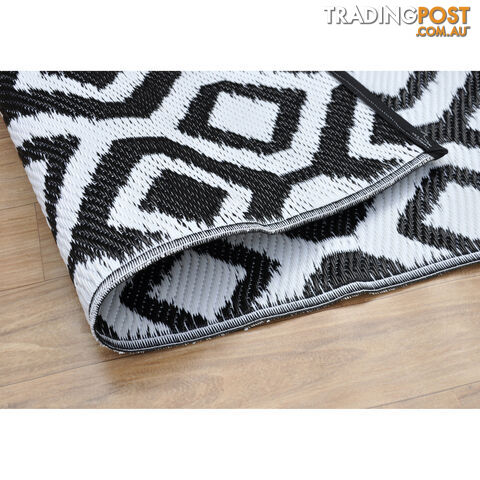 Honeycomb Reversable Rug Balck & White 120x180cm