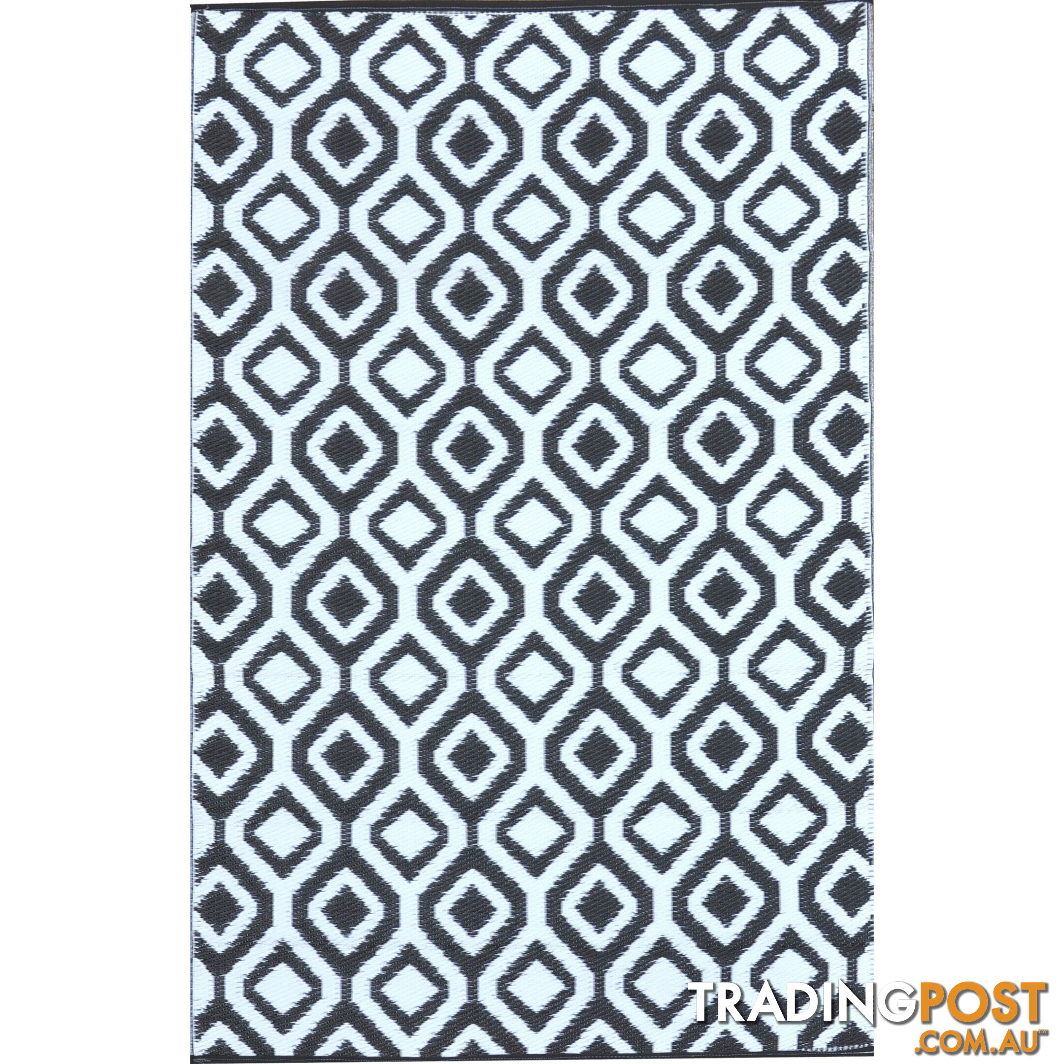 Honeycomb Reversable Rug Balck & White 120x180cm