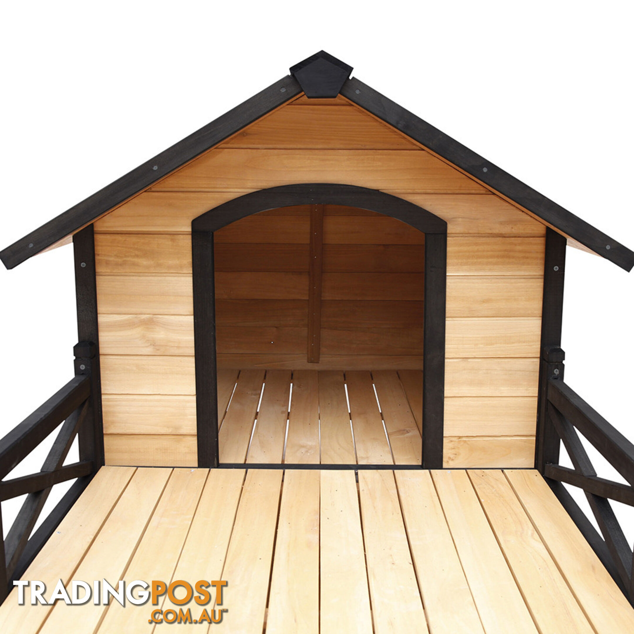 Dog Kennel with Patio - Black