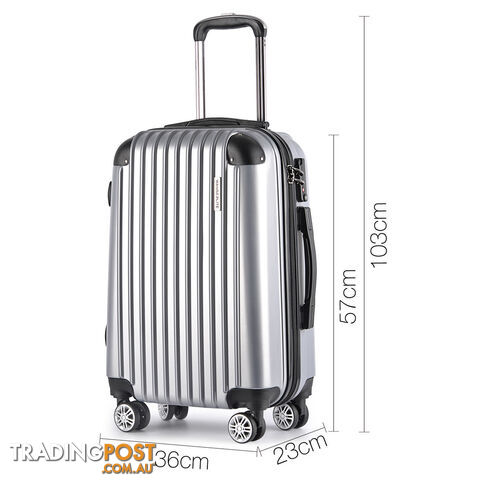 Set of 3 Hard Shell Travel Luggage with TSA Lock - White