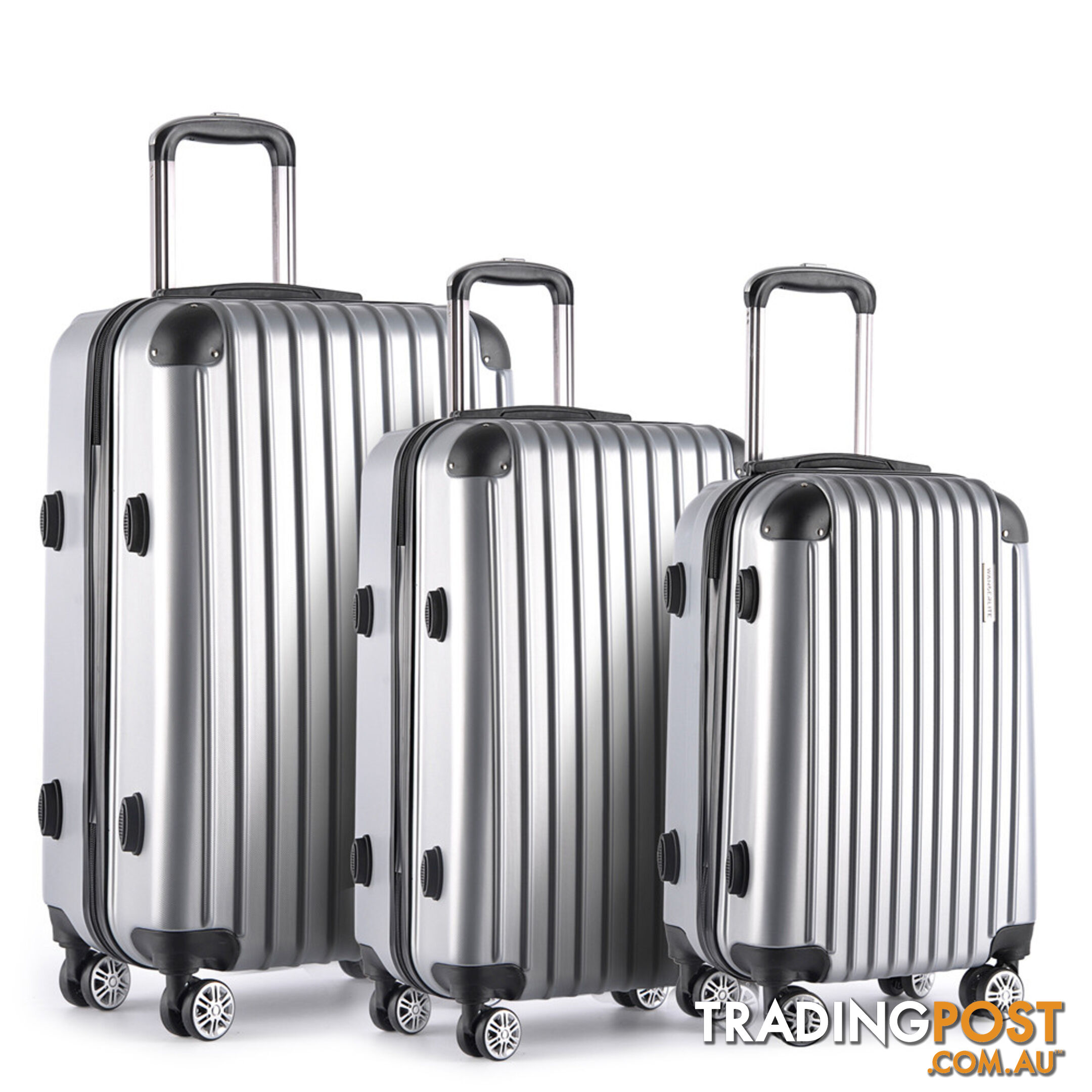 Set of 3 Hard Shell Travel Luggage with TSA Lock - White