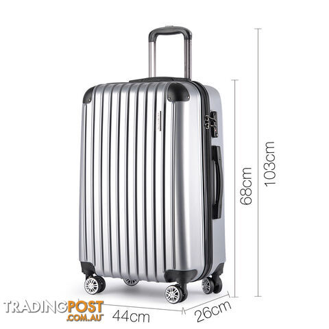 Set of 3 Hard Shell Travel Luggage with TSA Lock - White