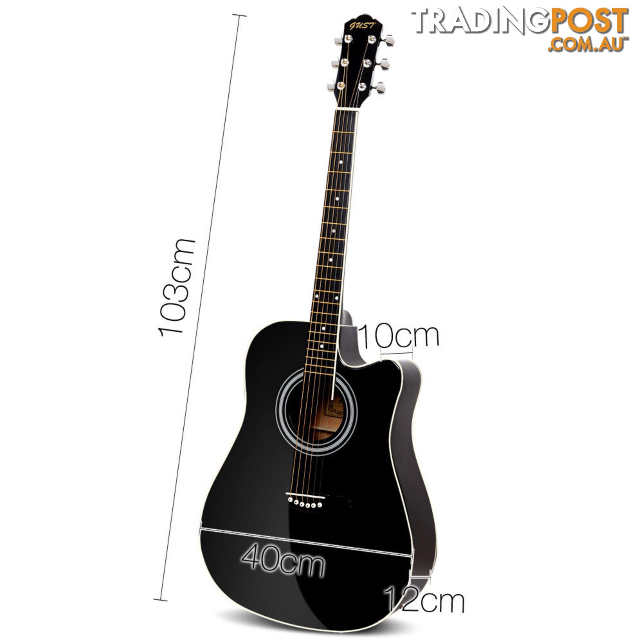 41 5- Band EQ Electric Acoustic Guitar Full Size Black