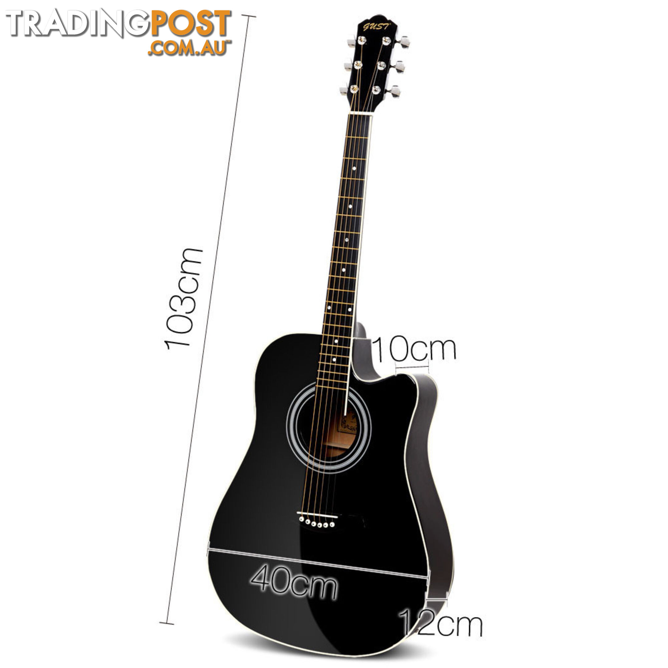 41 5- Band EQ Electric Acoustic Guitar Full Size Black