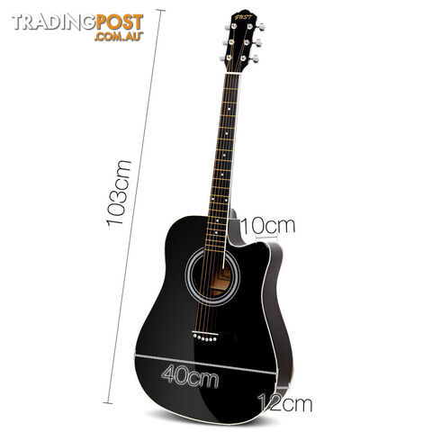 41 5- Band EQ Electric Acoustic Guitar Full Size Black