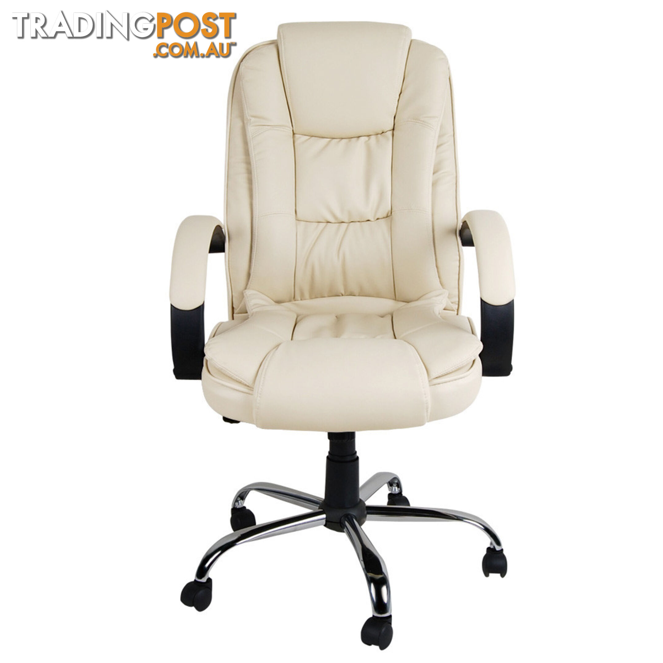 Executive PU Leather Office Computer Chair Beige