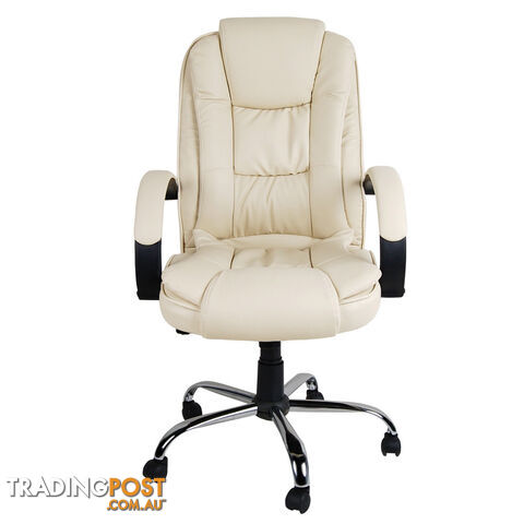 Executive PU Leather Office Computer Chair Beige