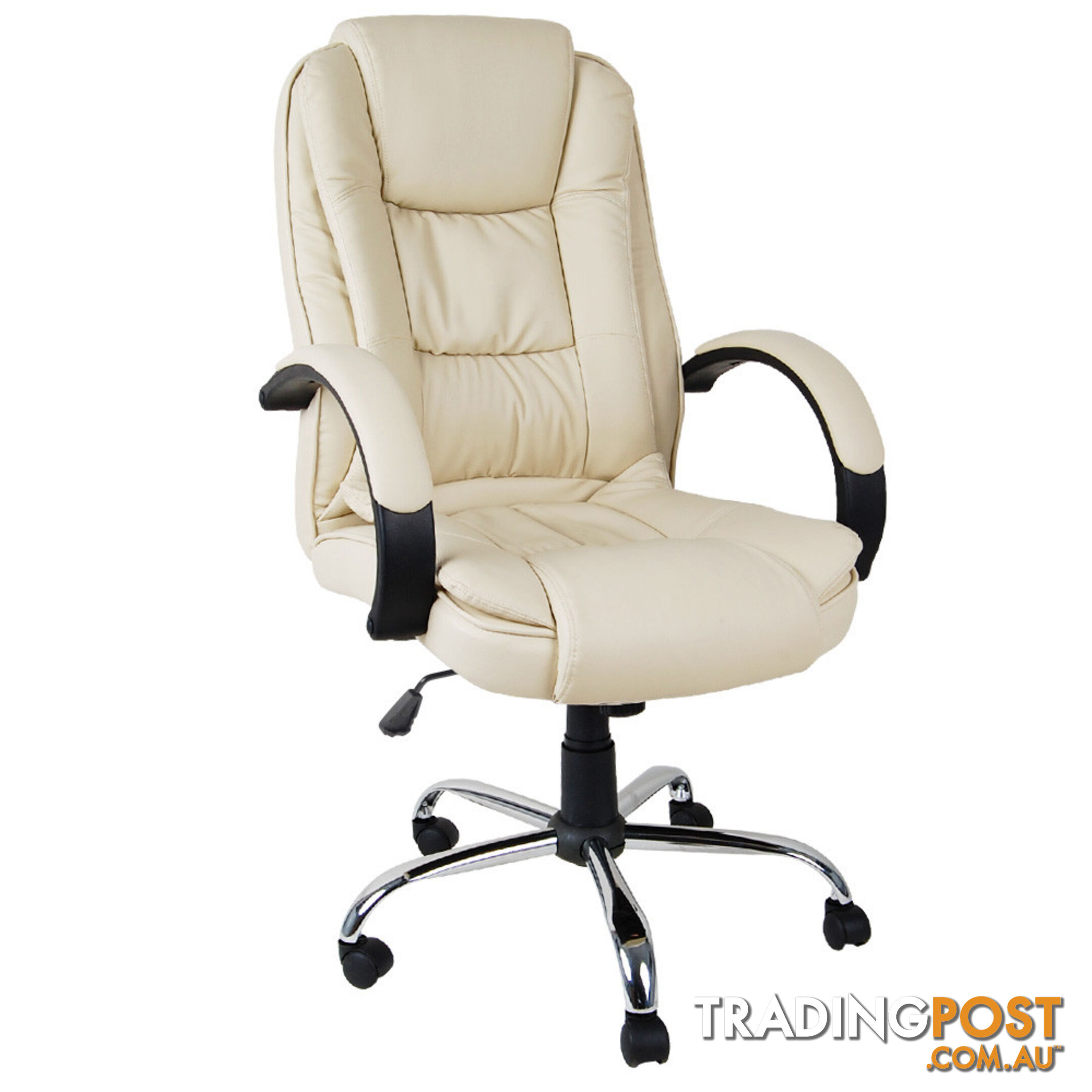 Executive PU Leather Office Computer Chair Beige