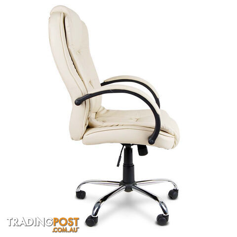 Executive PU Leather Office Computer Chair Beige