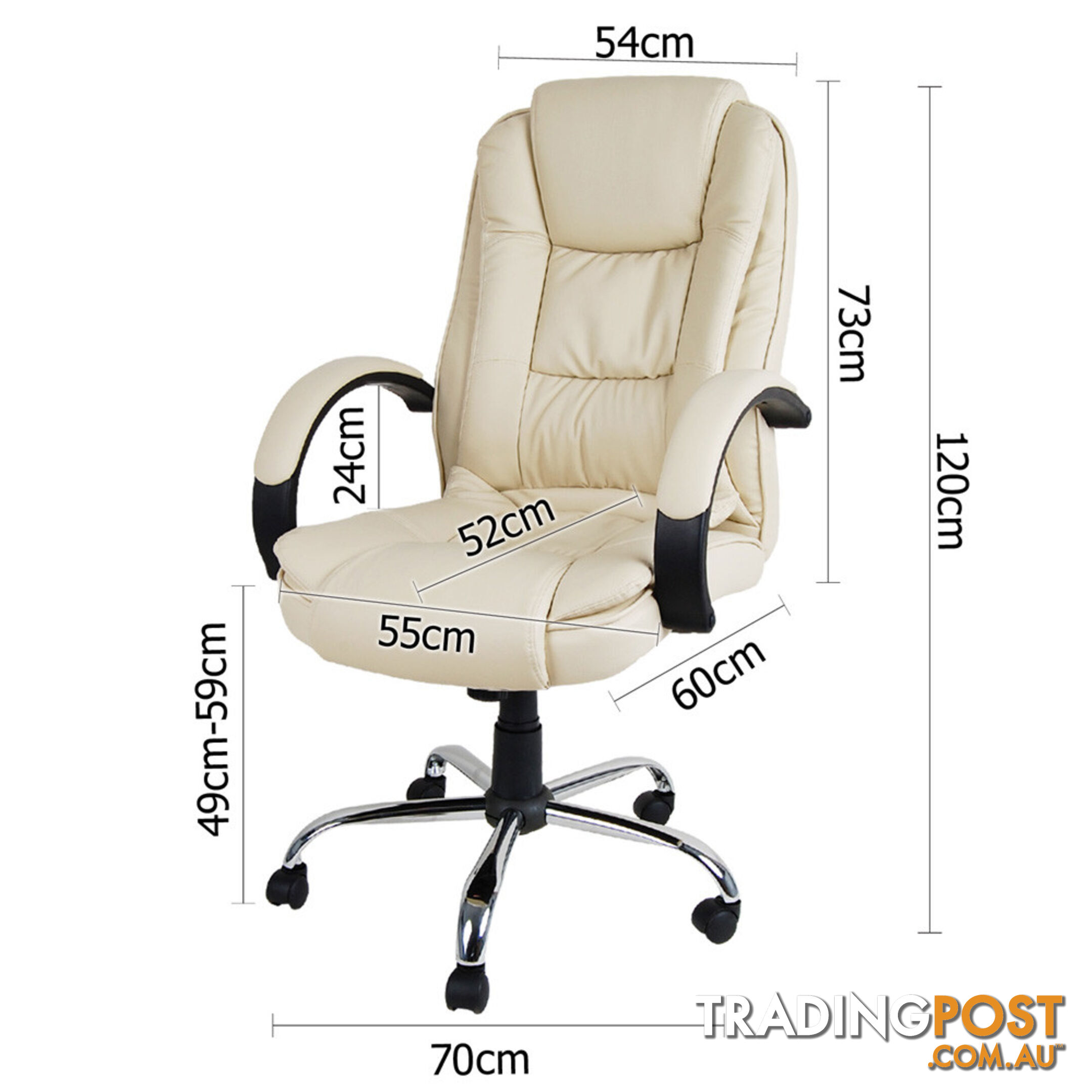 Executive PU Leather Office Computer Chair Beige