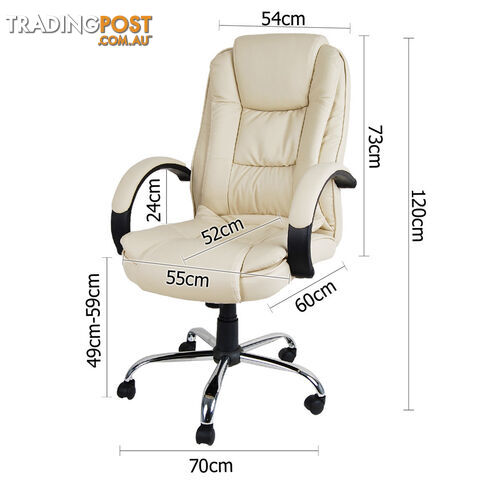 Executive PU Leather Office Computer Chair Beige