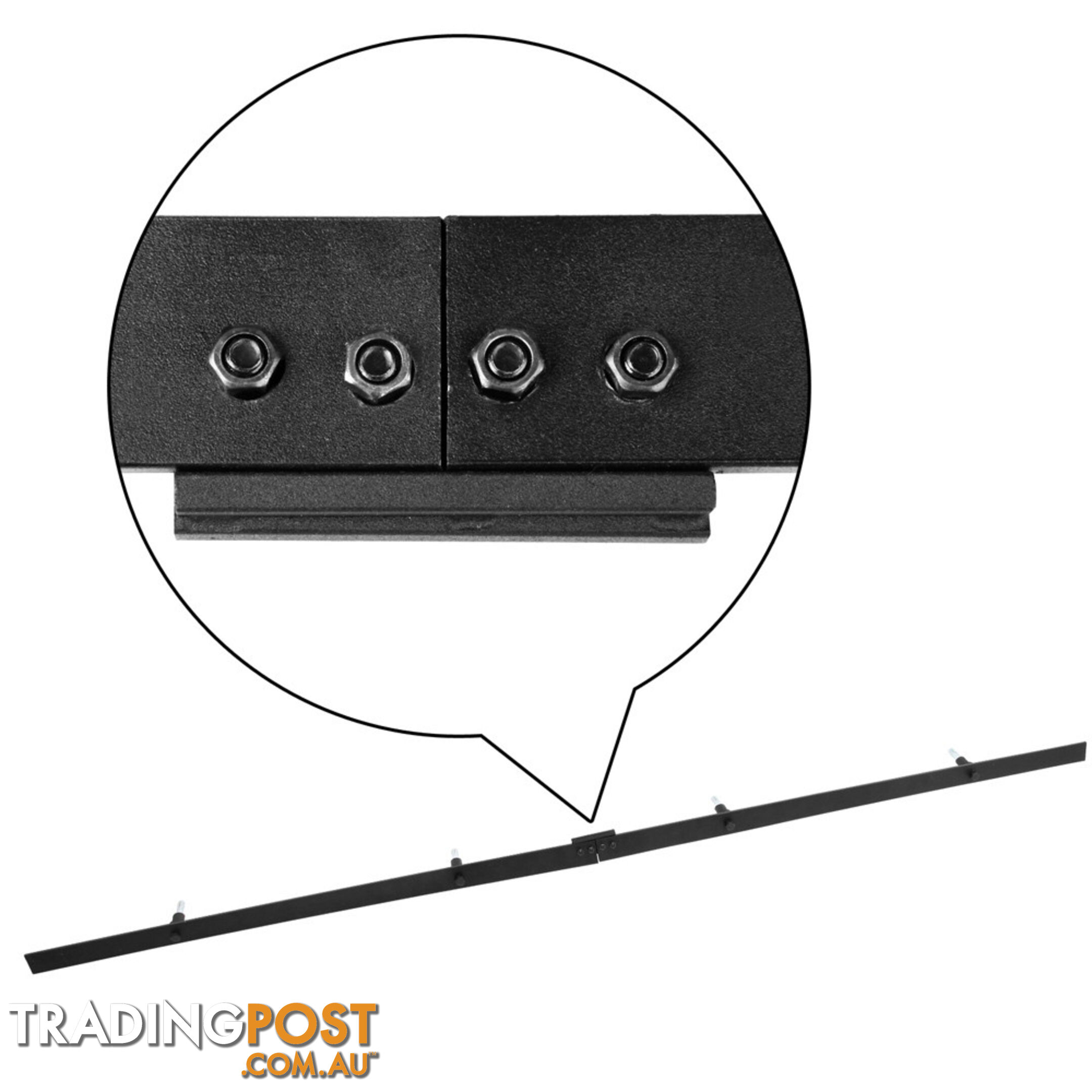 Sliding Barn Door Hardware Track Set Powder Coat Steel Black - 2M