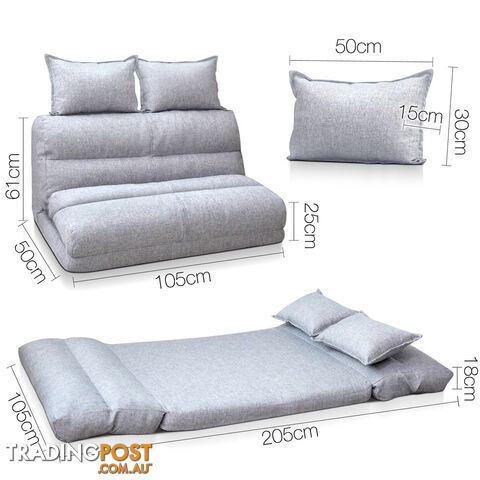 Double Size Adjustable Lounge Sofa - 5 positions Grey - photo 2 of 10