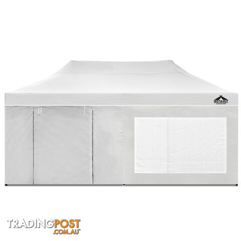 3x6 Pop Up Gazebo Hut with Sandbags White